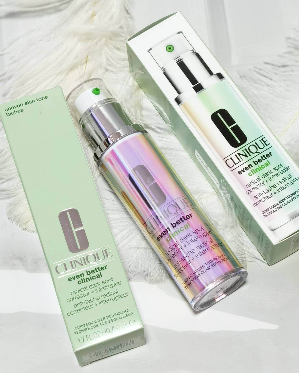 Clinique Even Better Clinical Radical Dark Spot Corrector + Interrupter 50 ml ลดเลือนจุดด่างดำ รับมือความหมองคล้ำ เพื่อสีผิวที่ดูสม่ำเสมอ 